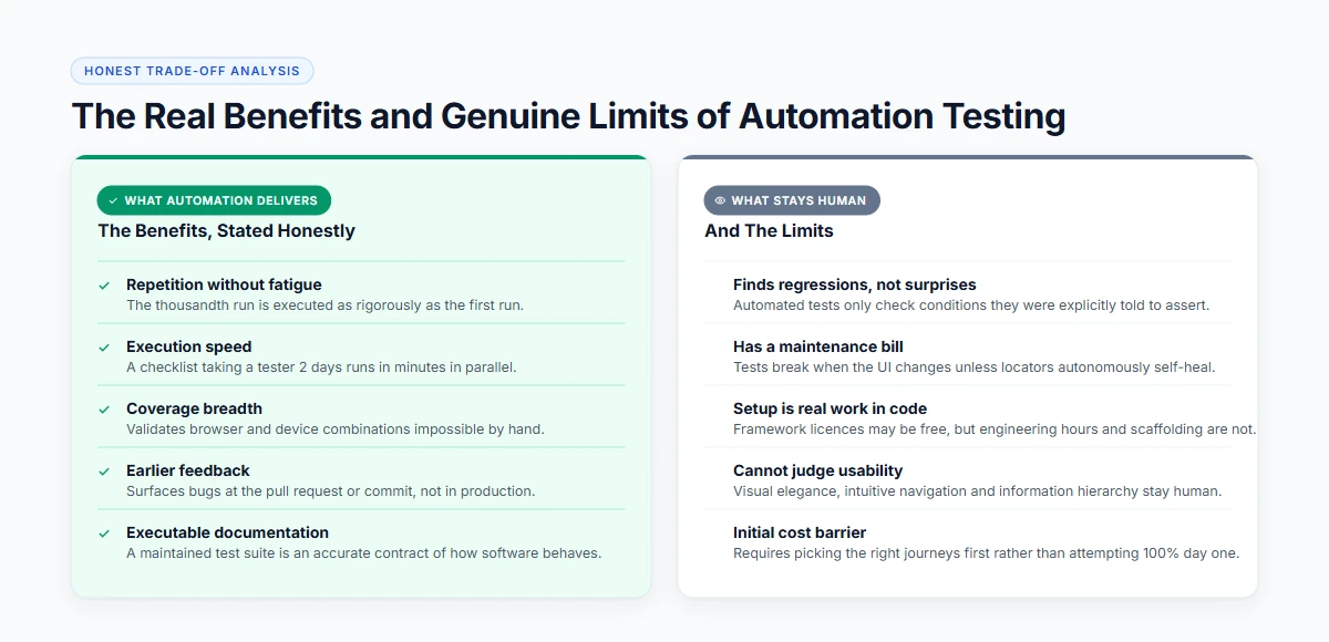 The benefits and the limits of automation testing side by side